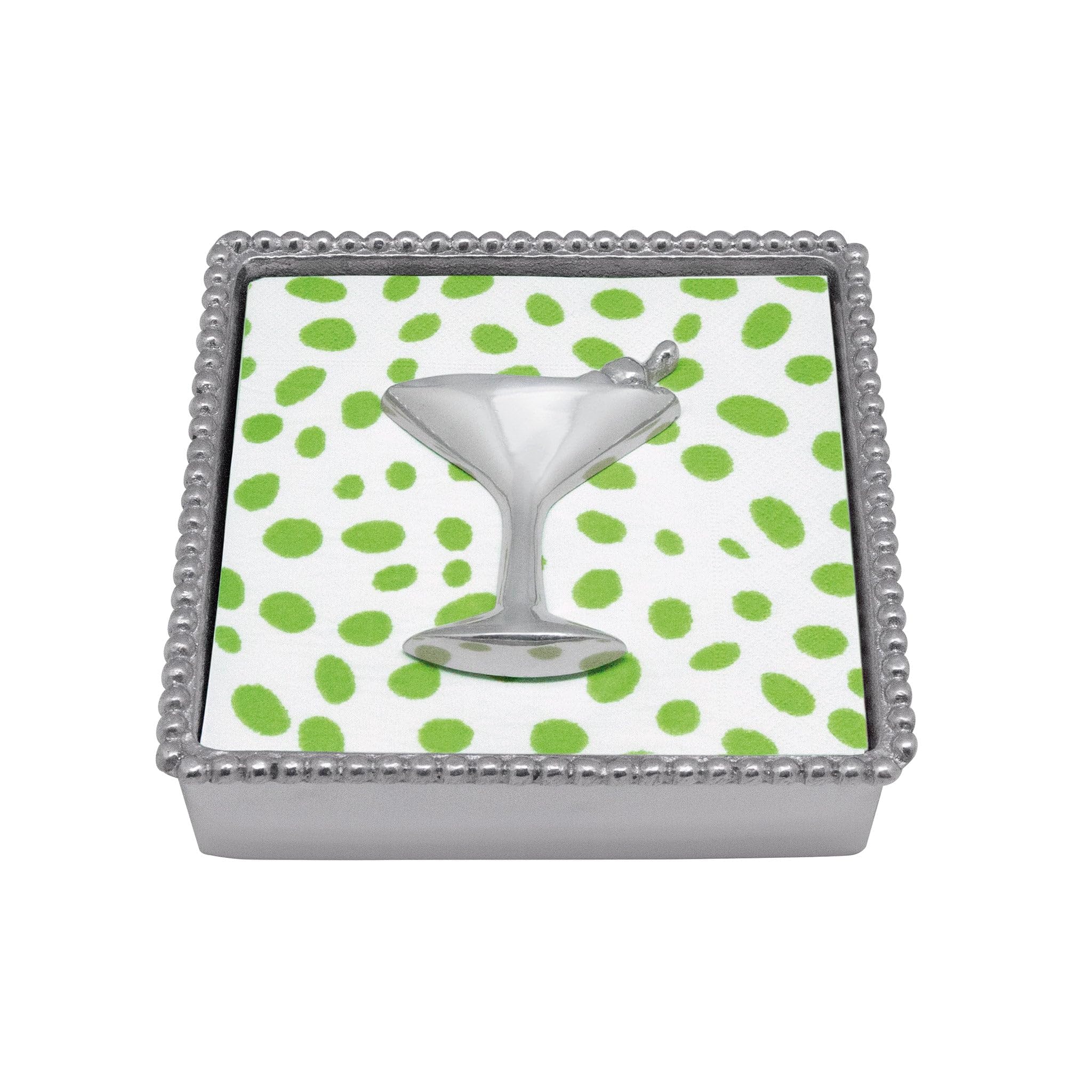Elegant Mariposa Beaded Cocktail Napkin Holder Box - Small Decorative Storage for Parties, Weddings & Home Decor