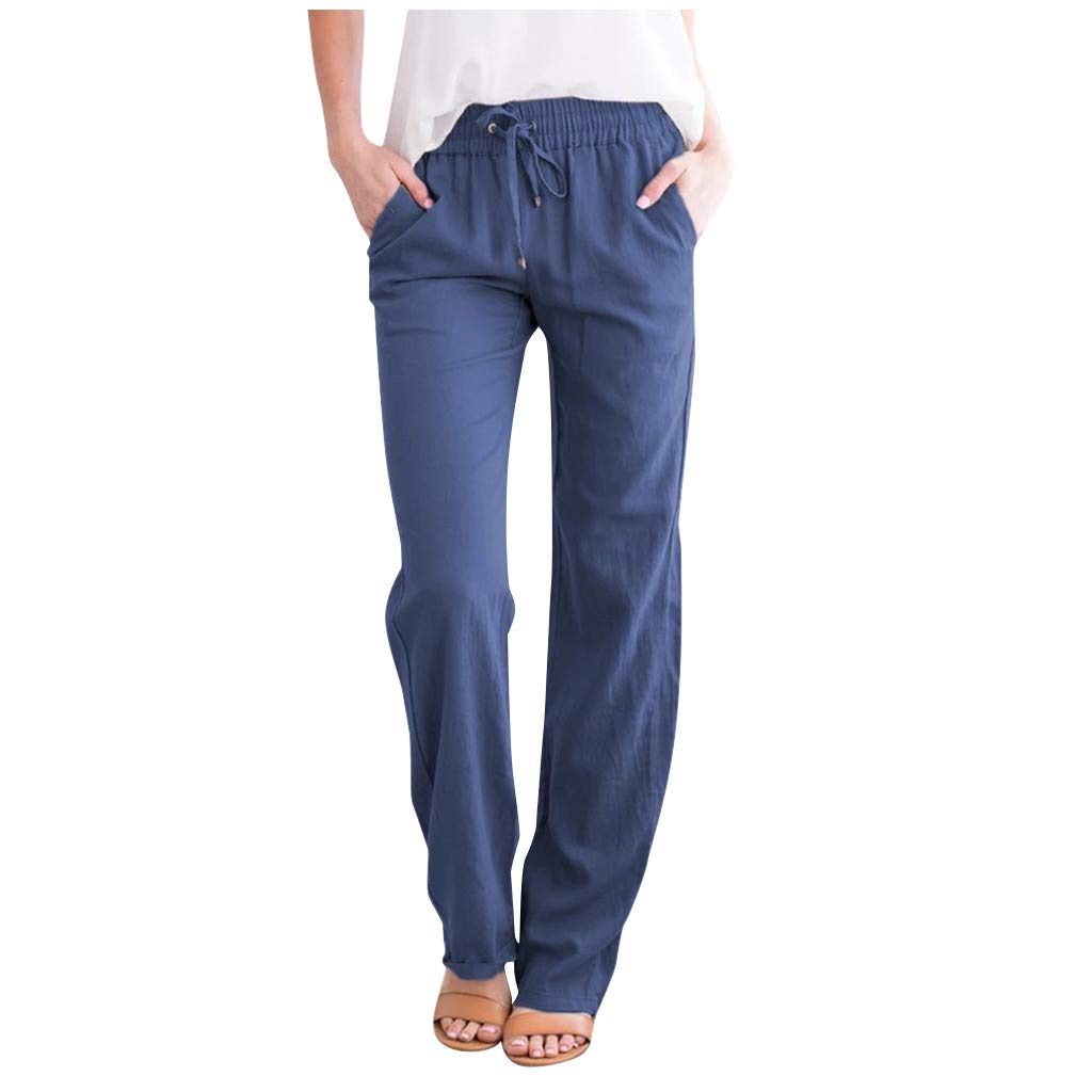 Women's Linen Pants - Breathable Summer & Spring Palazzo Pants for Casual & Dressy Occasions | Perfect for Beach, Office, and Vacation Wear