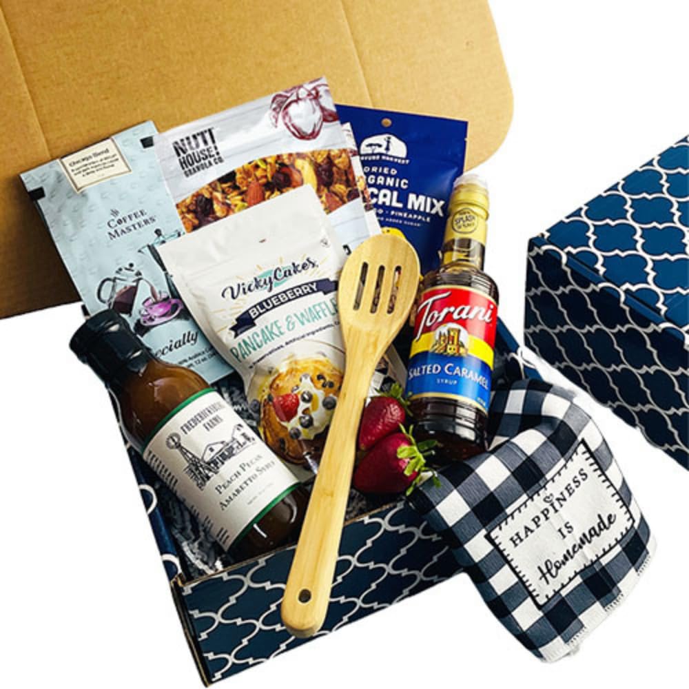 Gourmet Breakfast Gift Basket for Two - Deluxe Assortment of Fresh Pastries, Coffee & Treats | Perfect for Anniversaries, Valentine's Day & Romantic Getaways