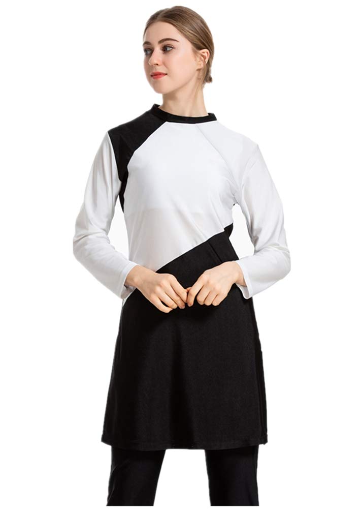 **ShuoBeiter Modest Full-Cover Muslim Swimwear for Women - Long Sleeve Burkini with Hijab, Plus Size Islamic Swimwear - Perfect for Beach, Pool & Water Sports**