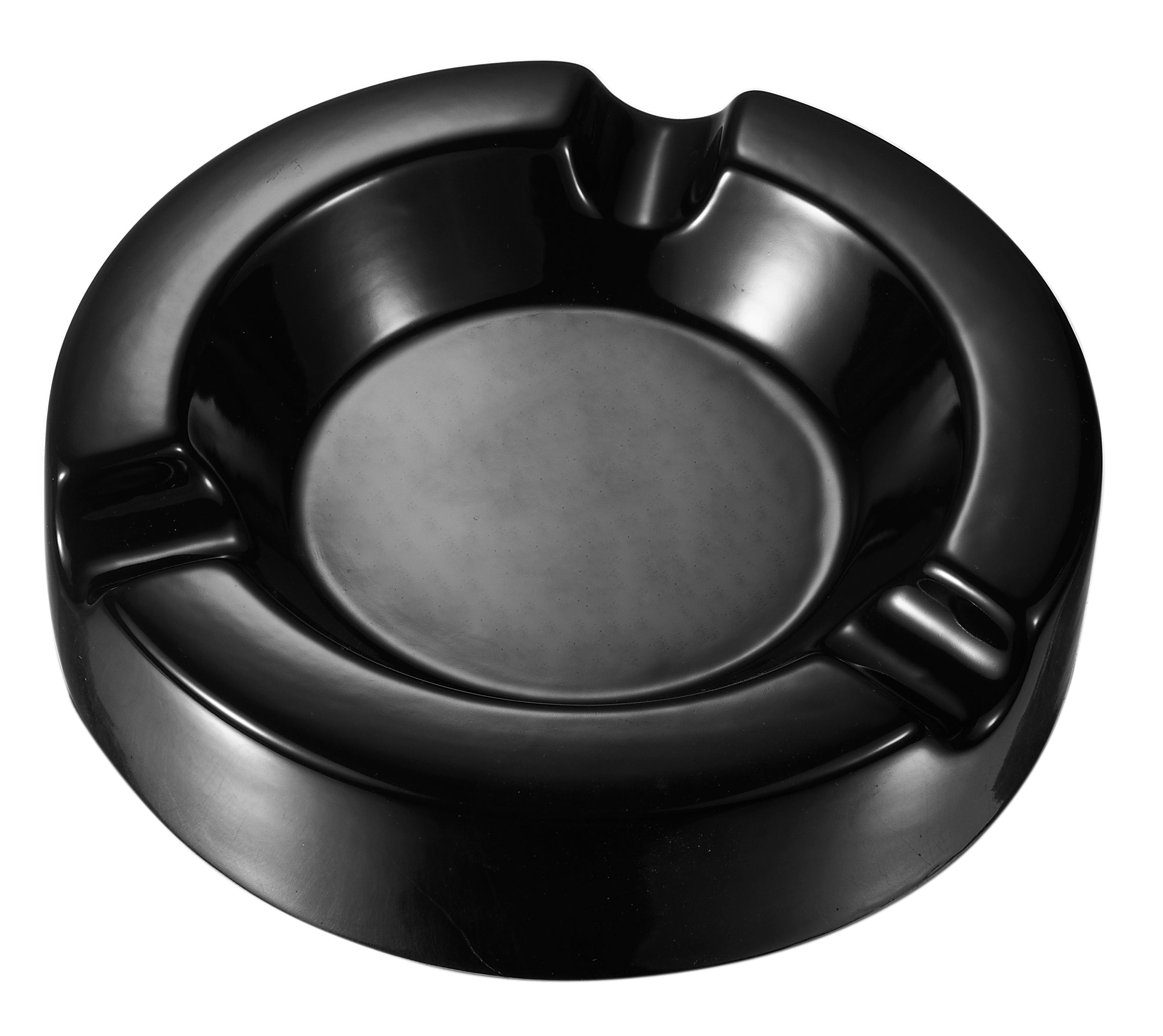 Visol Beatrix Circular Ceramic Cigar Ashtray - Premium Black Cigar Ashtray for Indoor & Outdoor Use - Perfect for Cigar Lounges, Patios, and Smoking Areas