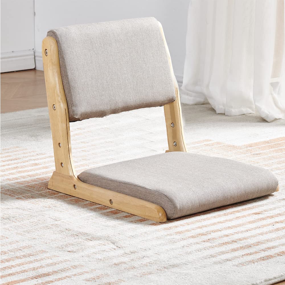 Foldable Tatami Meditation Floor Chair - Portable Japanese Legless Accent Furniture with Cushion for Living Room, Bay Window, Reading & Relaxation | Perfect for Zen Decor, Yoga, and Small Space Living