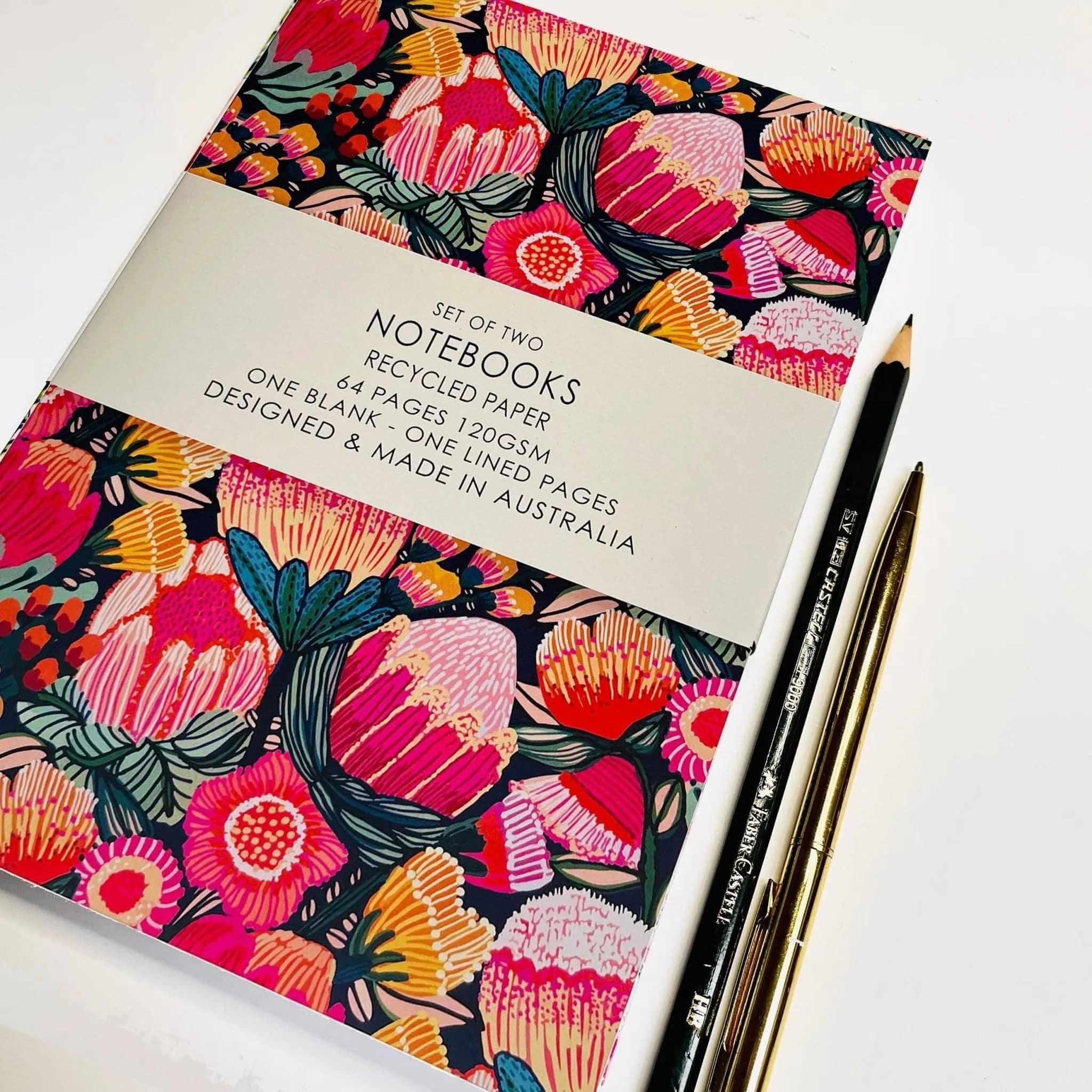 Flowers of Oz A5 Notebook Set - 3-Pack Lined Journal with Floral Design | Perfect for Journaling, Note Taking & Gift Giving