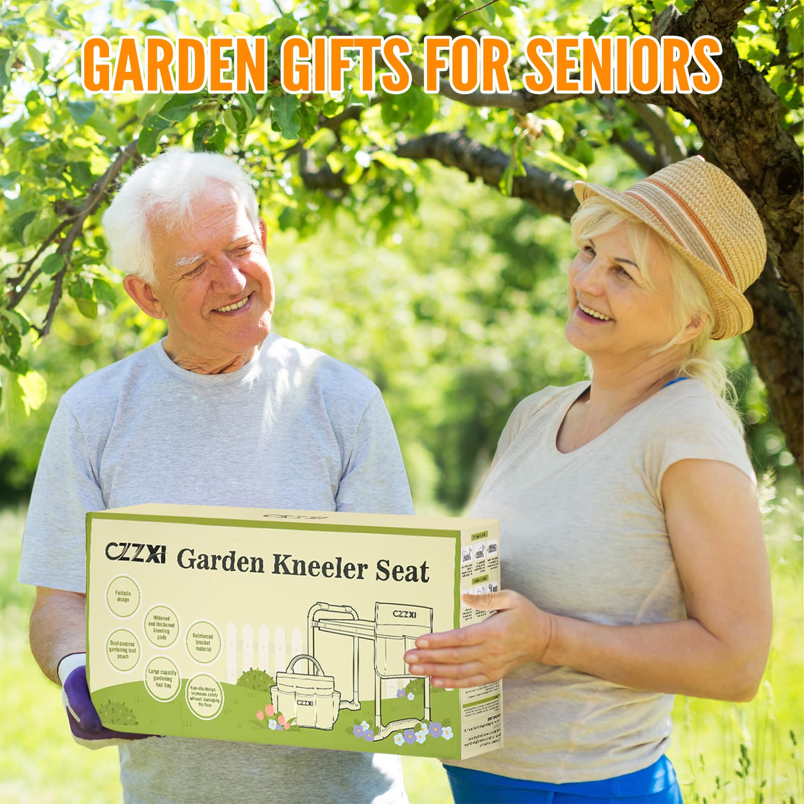 **Heavy Duty Garden Kneeler and Seat with Thick Kneeling Pad - Gardening Stool with Tool Pouch & Storage Bag - Perfect for Seniors & Outdoor Gardening Gifts**    *(Ideal for Planting, Weeding, and Comfortable Gardening Tasks - Great for Elderly & Back Pain Relief)*