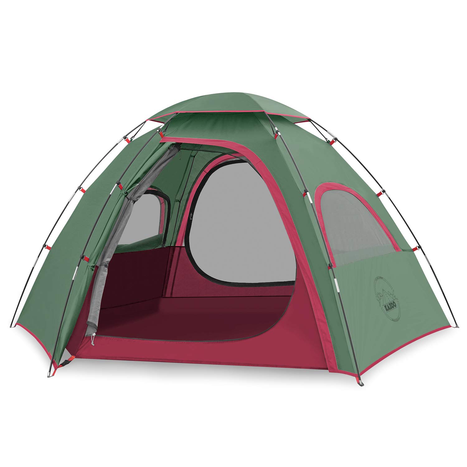 KAZOO 2/4 Person Waterproof Camping Tent - Easy Setup Lightweight Backpacking Tent with Sun Shade for Outdoor Adventures, Hiking & Family Camping Trips