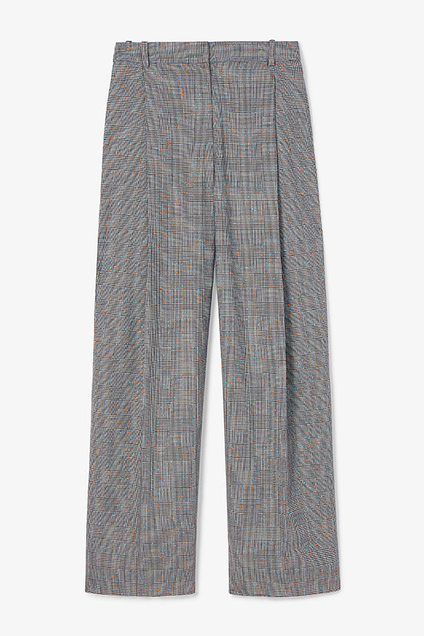 Rina Sculptural Pants - Sharkskin Mixed Check High Waist Trousers for Women | Perfect for Office, Casual Wear & Night Out