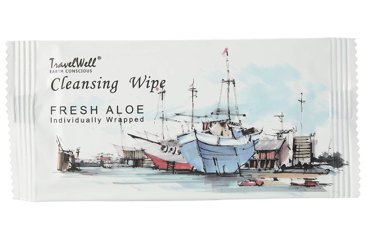 TRAVELWELL Individually Wrapped Makeup Remover Wipes with Natural Aloe - 100 Count Travel Size Cleansing Wipes for Face & Body | Perfect for Travel, Hotels, Elderly Care & On-the-Go Freshness | Bulk Toiletries Set