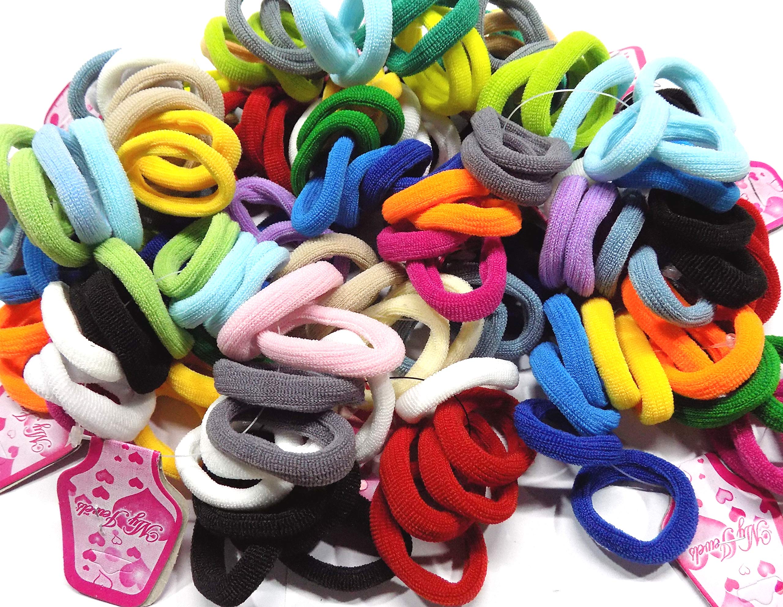 50 Pcs Hair Rubber Bands for Women - Soft Elastic Ponytail Holders for Braiding, Workout & Daily Use