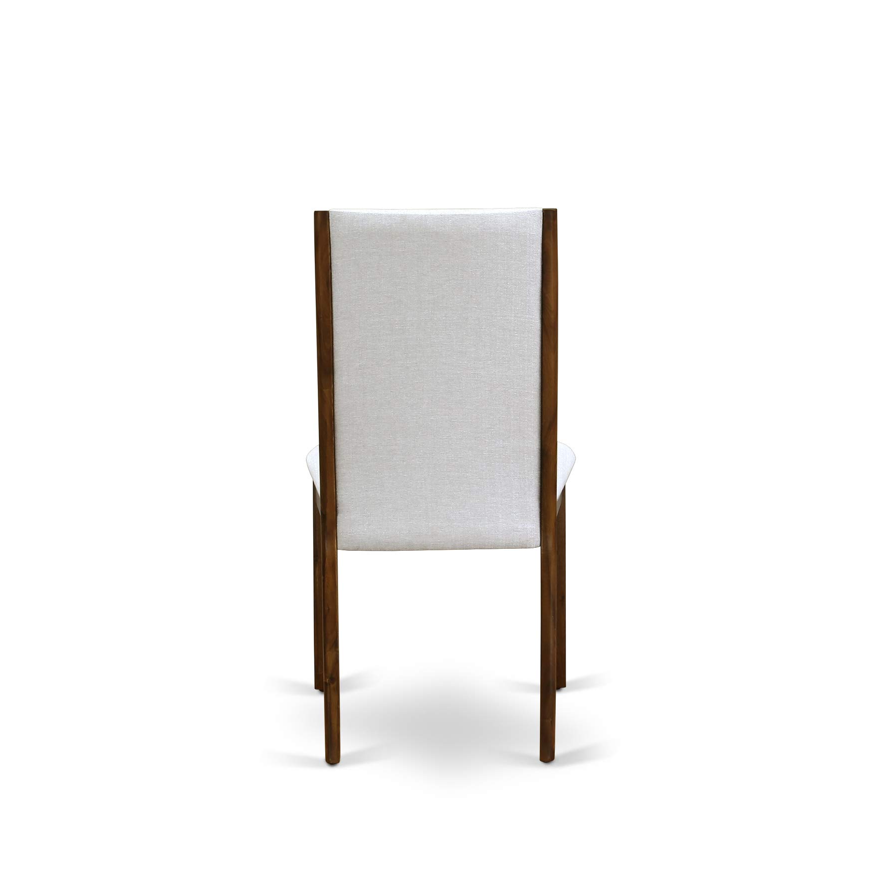 East West Furniture AMLA3-AWA-05 3-Piece Round Kitchen Dining Set - 36x36 Inch Walnut Pedestal Table with 2 Grey Linen Fabric Parson Chairs - Perfect for Small Spaces, Breakfast Nooks & Cozy Apartments