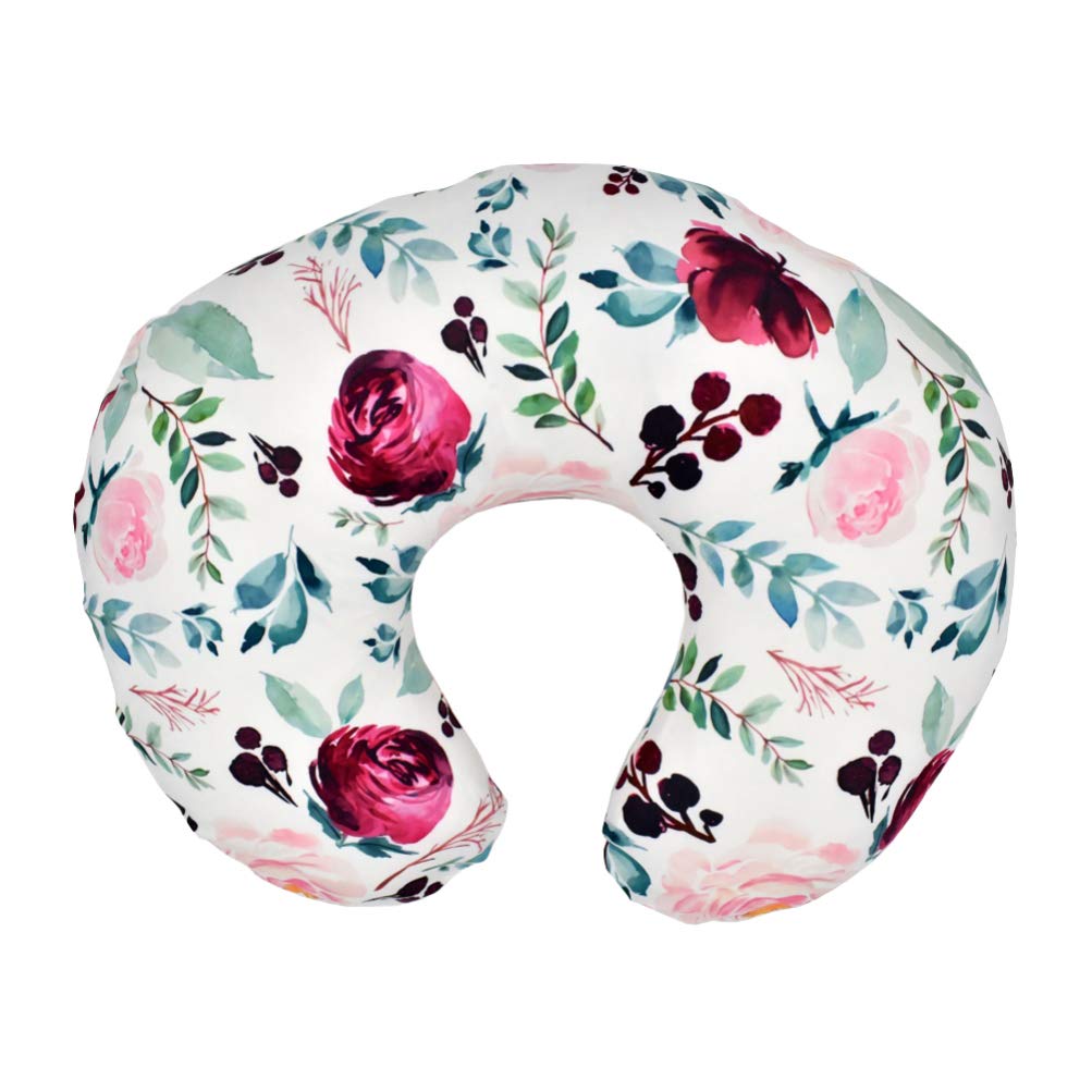 Multifunctional Nursing Pillow Cover - Soft U-Shaped Maternity Breastfeeding Pillow Slipcover for Newborns & Infants - Pink Floral Design - Perfect for Nursing, Bottle Feeding, and Baby Support at Home or Travel