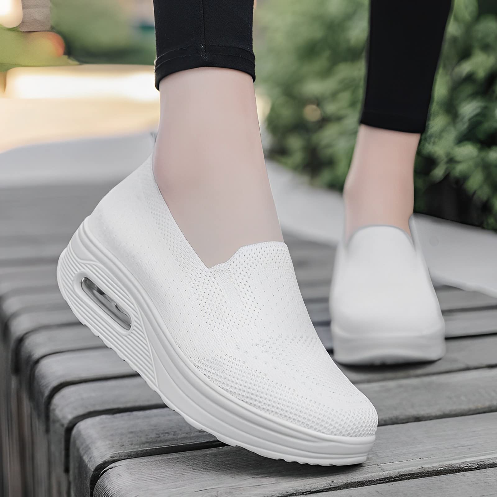 **Women's Orthopedic Sneakers - Breathable Mesh Platform Wedge Slip-On Loafers for Walking | Lightweight & Fashionable | Perfect for Work, Travel & Daily Comfort**
