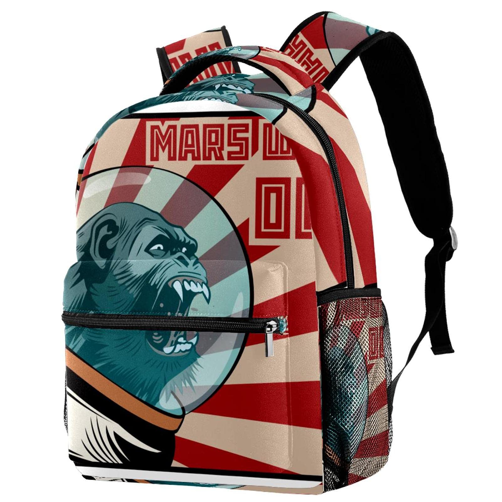 Cartoon Spacemen Gorilla Backpack for Boys & Girls - Durable School Bookbag, Travel Daypack for Hiking, Camping & Outdoor Adventures - Cute Kids Rucksack for Daily Use & Weekend Trips