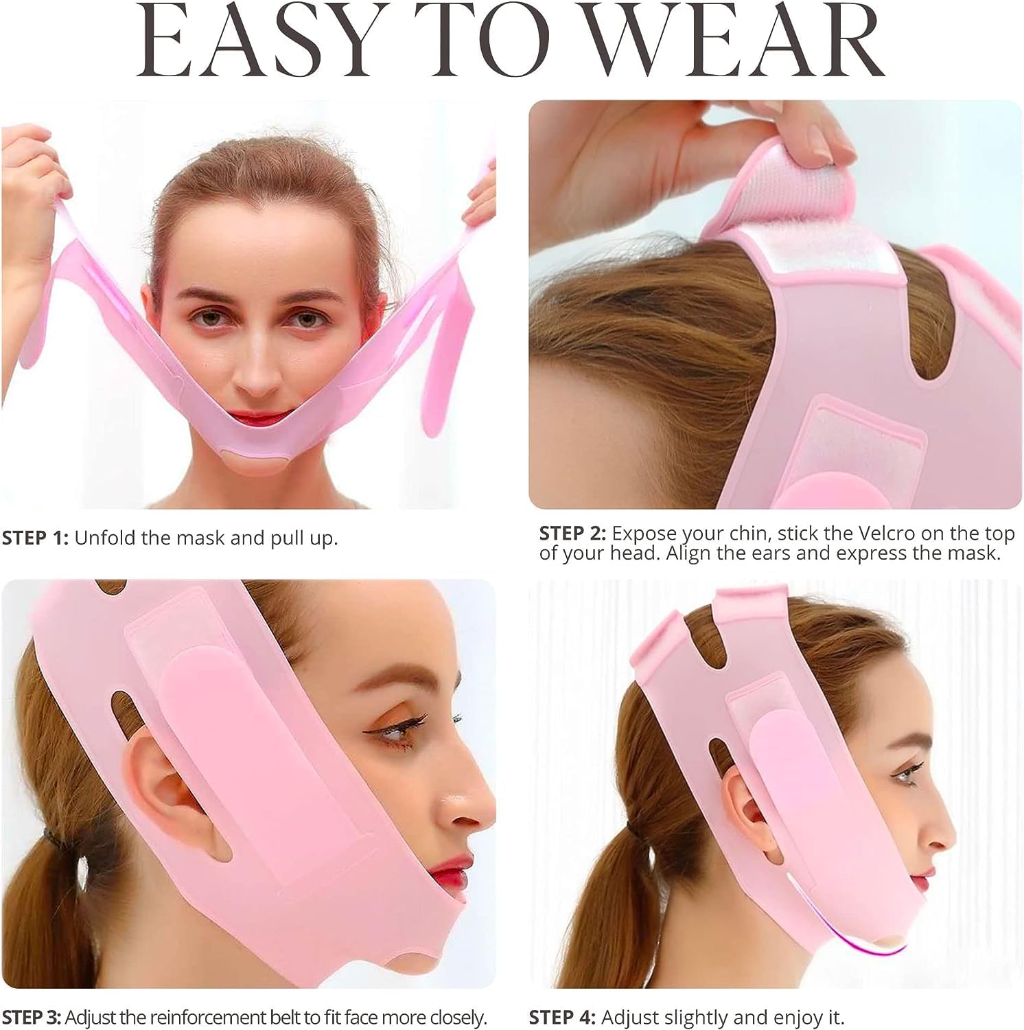 Kwinto Silicone V Face Mask - Facial Slimming Bandage for Cheek, Chin & Neck Lift - Double Chin Reducer for Women & Men - Skin Tightening & Lifting - Perfect for Home Spa, Yoga & Relaxation