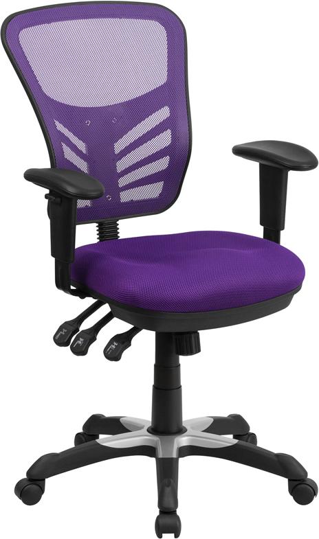 FLASH Mid Back Mesh Executive Office Chair - Ergonomic Swivel Chair with Adjustable Arms & Lumbar Support (Model HL 0001) - Perfect for Home Office, Gaming & Workspaces