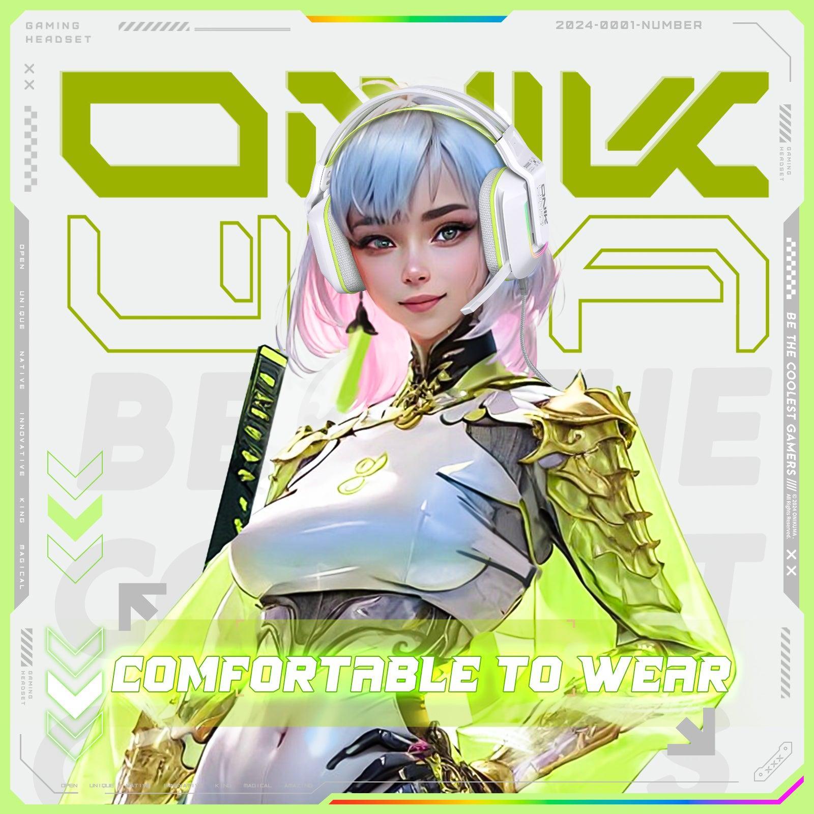 ONIKUMA X13 RGB Gaming Headset with 50mm Drivers & 120° Adjustable Mic - Noise Cancelling Over-Ear Headphones for PC, PS4, Xbox, Switch (Multiple Color Options) - Perfect for Gaming, Streaming & Online Classes