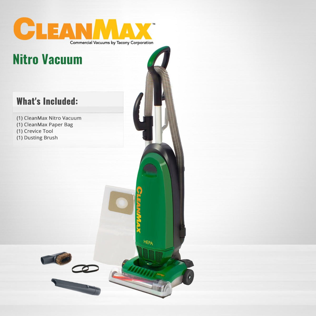 CleanMax Nitro Commercial Upright 3-Wire Vacuum Cleaner (CMNR QD) - Powerful Suction for Offices, Hotels & Commercial Spaces