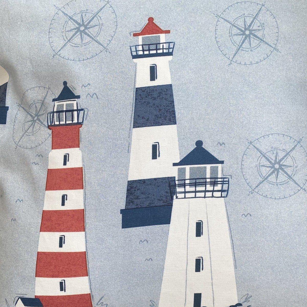 Lighthouse Cushion Cover - Decorative Pillow Case for Sofa, Bed, Chair - Soft Cotton Fabric with Coastal Nautical Design - Perfect for Living Room, Bedroom, or Beach House Decor