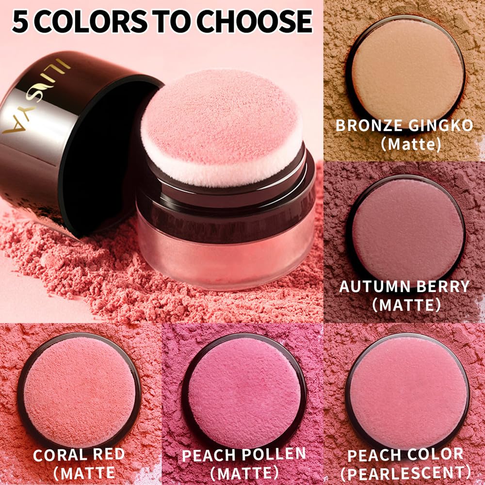 ROUSE Soft Matte Mushroom Blush Powder - Long Lasting Cheek Makeup with Highlighting Effect in Coral Red | Perfect for Daily Wear & Special Occasions