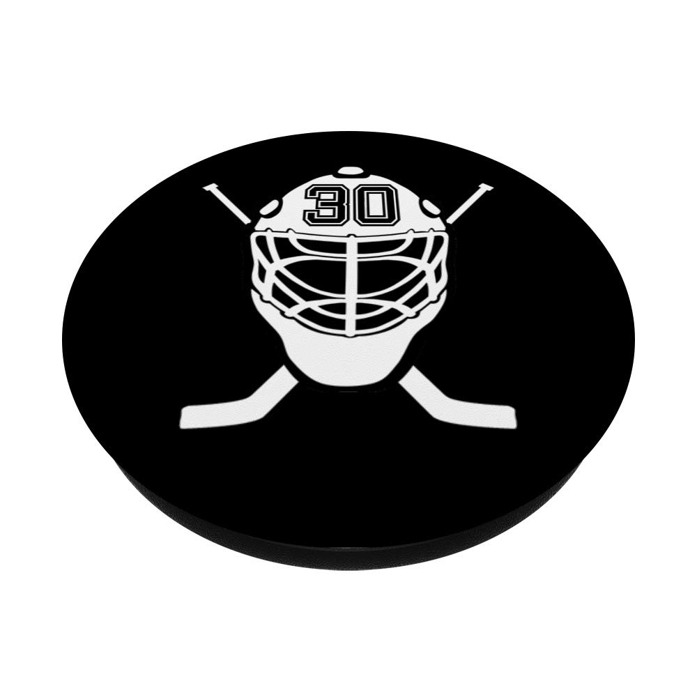 Hockey Player #30 Jersey No. 30 Helmet Ice Gadget Gift - Swappable PopGrip for Phones & Tablets - Perfect for Fans, Players, and Ice Hockey Enthusiasts