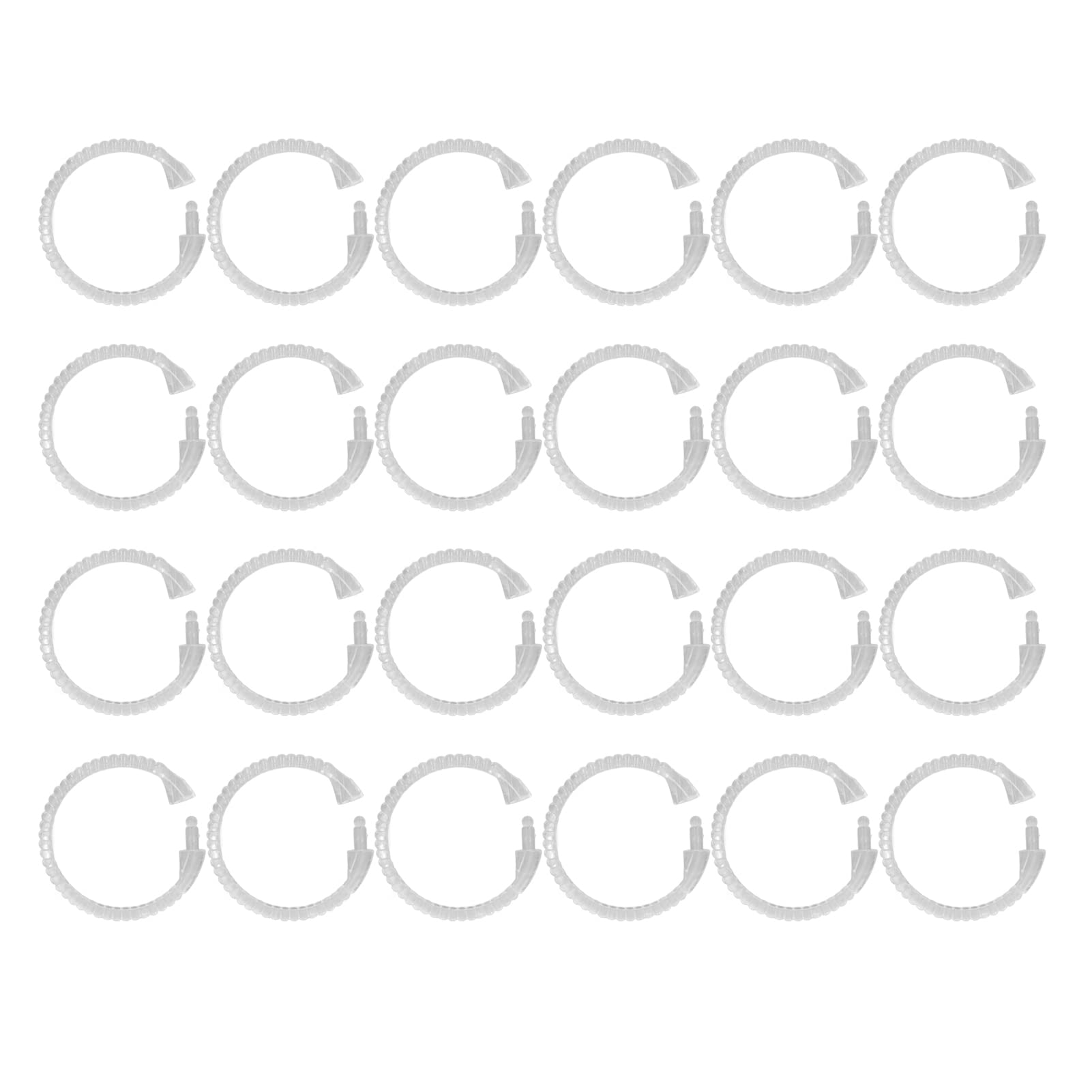 24Pcs Clear ABS O-Ring Shower Curtain Hooks - Durable Transparent Bathroom Curtain Rings for Shower Rod - Perfect for Bathroom, Hotel, and Dormitory Decor