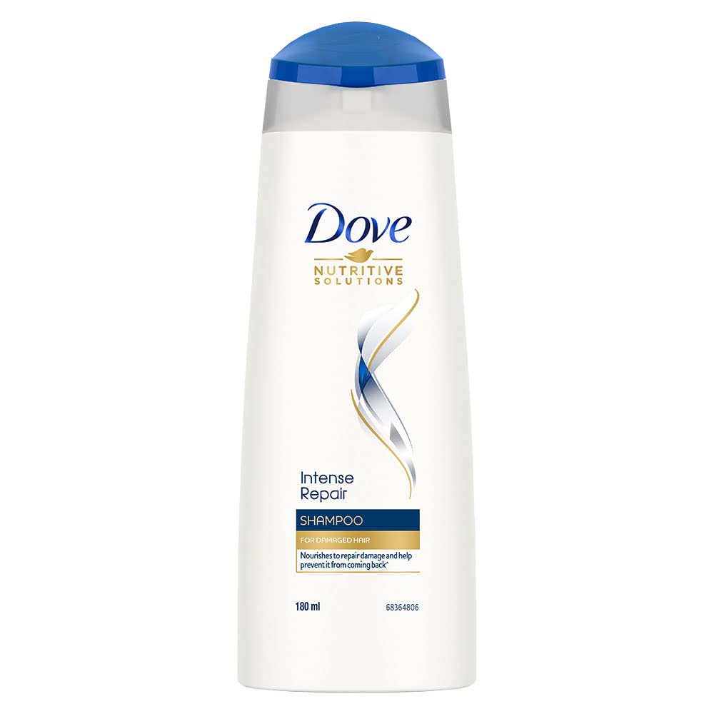 Dove Intense Repair Shampoo for Damaged Hair - Enriched with Fiber Actives to Repair, Smooth & Strengthen Hair - 180 ml Bottle - Perfect for Daily Hair Care & Damaged Hair Treatment