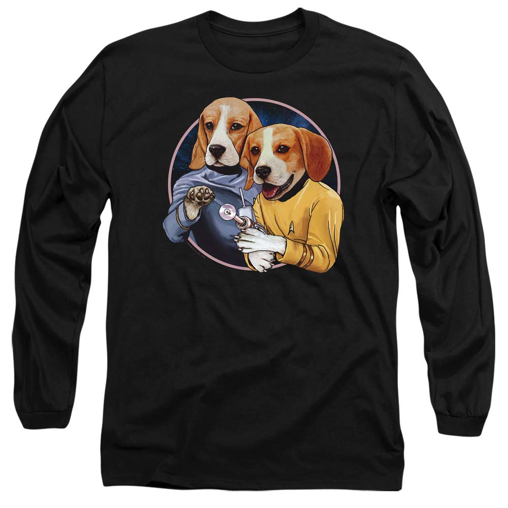 Star Trek Long Sleeve T-Shirt for Dogs - Black Pet Costume Tee | Sci-Fi Fan Dog Apparel for Cosplay, Halloween & TV Show Parties