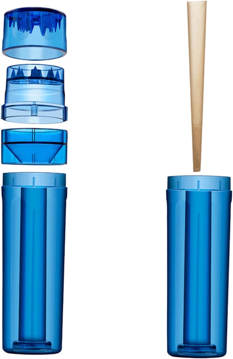 BlazeBlender - 2024 Premium Portable Weed Grinder & Cone Loader Set (4-Piece) - Perfect for Smooth Herb Preparation at Home, Travel & Outdoor Adventures