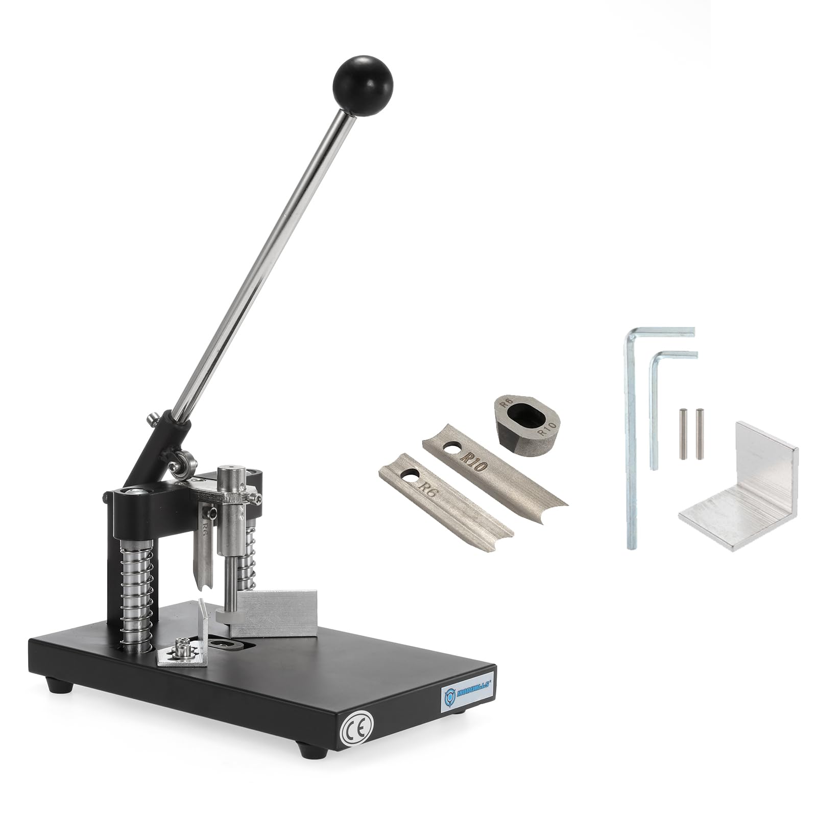 Heavy Duty IRONWALLS Corner Rounder Punch - 1.2”/30mm Thickness Manual Paper Punch Cutter with R6mm & R10mm Interchangeable Dies for Cardstock, Plastic, Aluminum Sheets - Perfect for Scrapbooking, DIY Crafts & Metalworking Projects