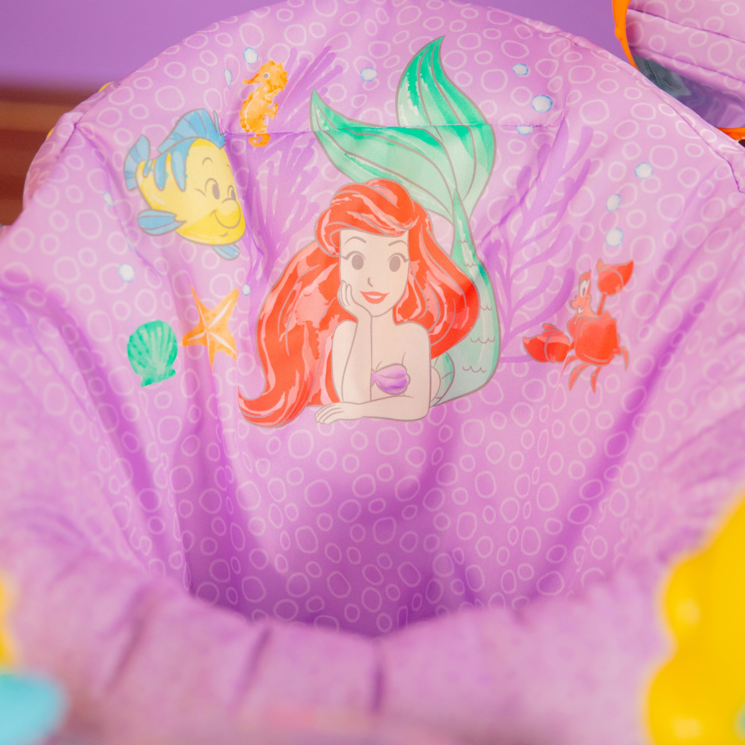 Bright Starts Disney The Little Mermaid Sea of Activities Baby Activity Jumper - Interactive Toys with Lights & Music Featuring Princess Ariel, for Infants 6-12 Months (Blue) | Perfect for Playtime, Early Development & Disney-Themed Nursery Decor