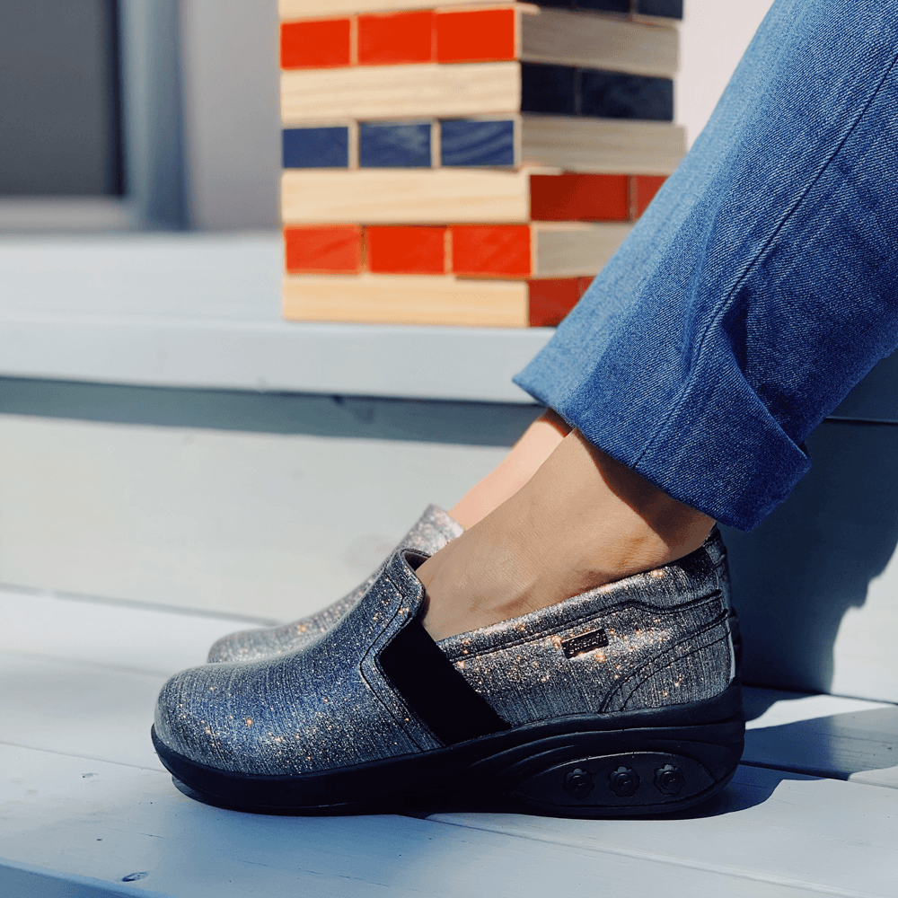 Annie Limited Edition Women's Slip Resistant Leather Slip On Shoes - Comfortable Non-Slip Loafers for Work, Nursing & Casual Wear