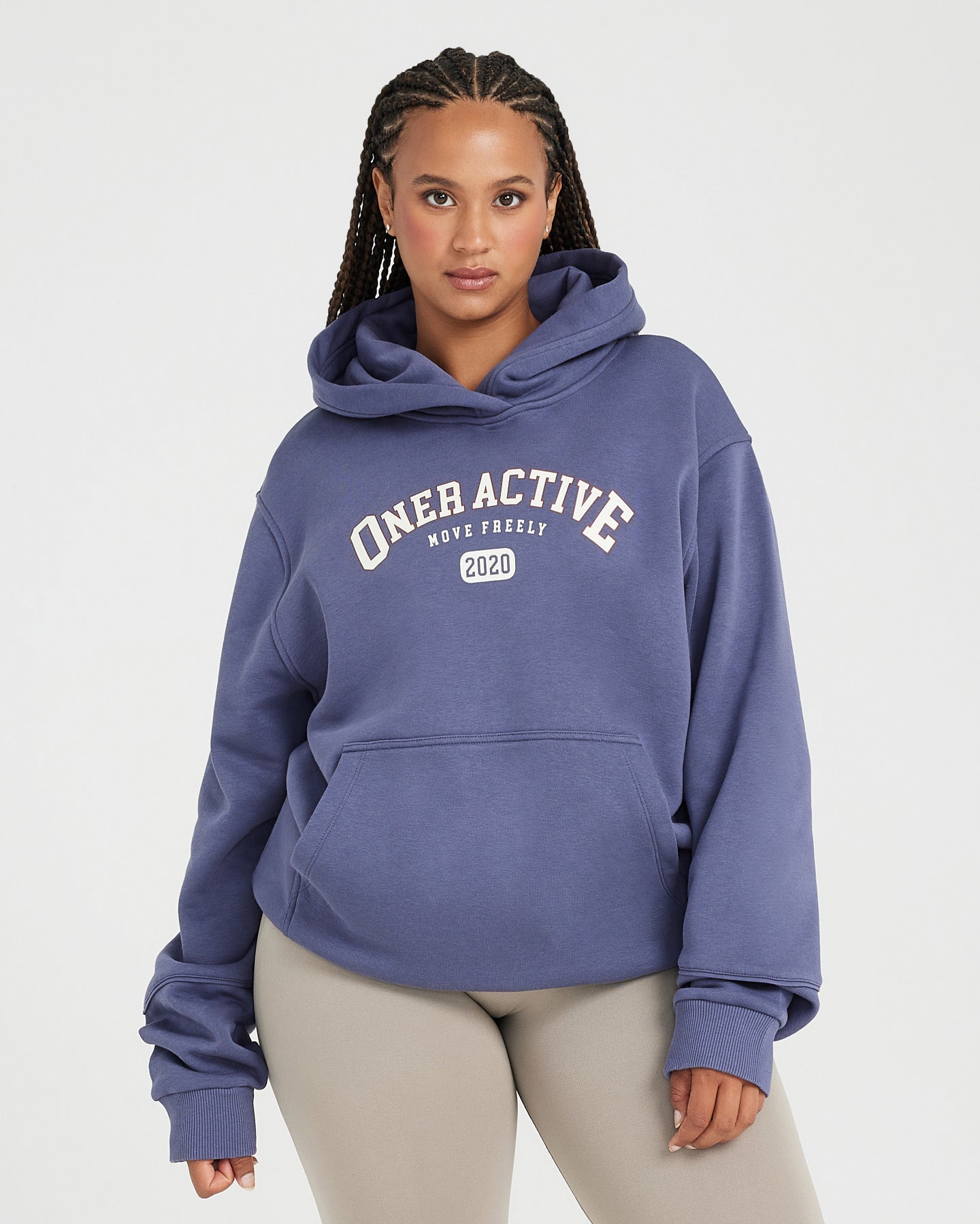 Oversized Club Hoodie for Women & Men - Slate Blue Pullover Sweatshirt | Cozy Casual Wear for Lounge, Gym & Street Style