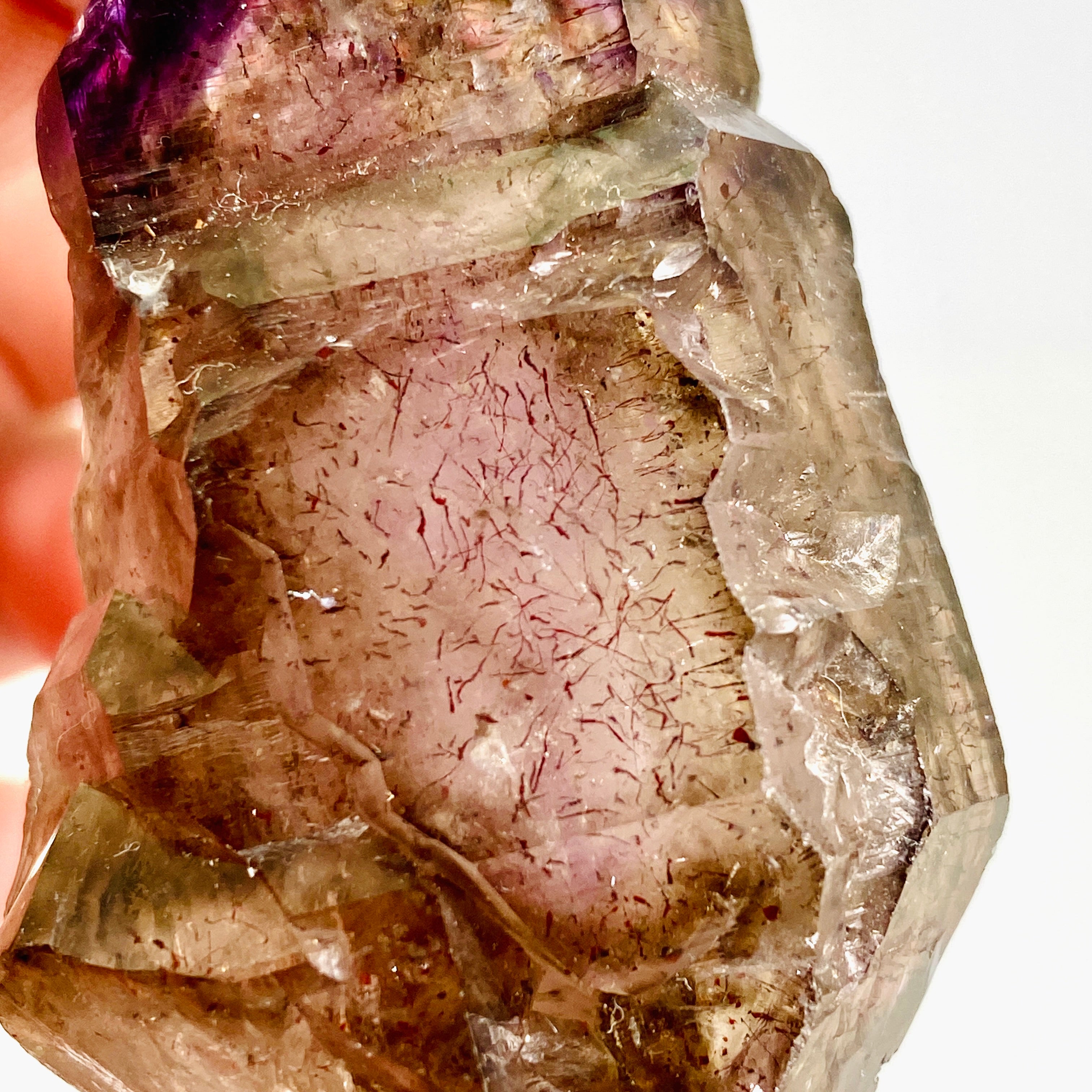 Natural Smokey Amethyst Elestial Crystal with Unique Inclusions (Similar to Super Seven & Brandberg) - CR3730 for Meditation, Energy Healing & Spiritual Growth