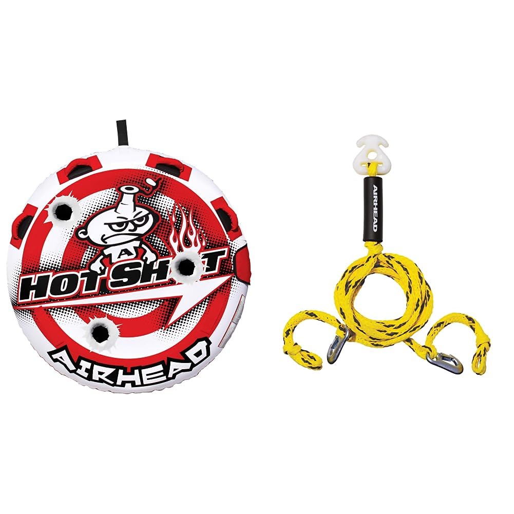 **Airhead Hot Shot Towable Tube for Boating & Water Sports - 1-2 Rider Inflatable Tube with Double-Stitched Nylon Cover & Speed Safety Valve - Perfect for Lakes, Rivers & Beach Fun**