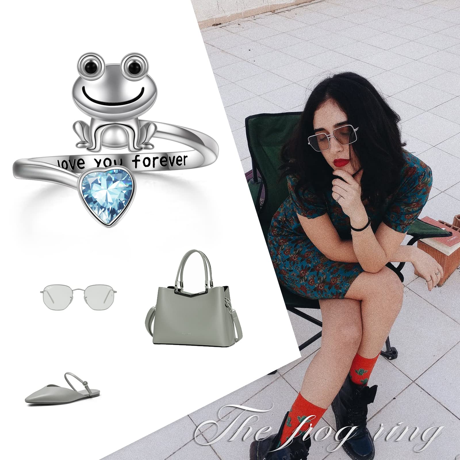 925 Sterling Silver Anxiety Rings for Women & Men - Frog, Wolf, Dragonfly, Hummingbird, Fox, Elephant, Panda, Red Panda & Angel Wings Designs | Open Adjustable Ring for Stress Relief, Fashion Jewelry Gift for Daily Wear & Special Occasions