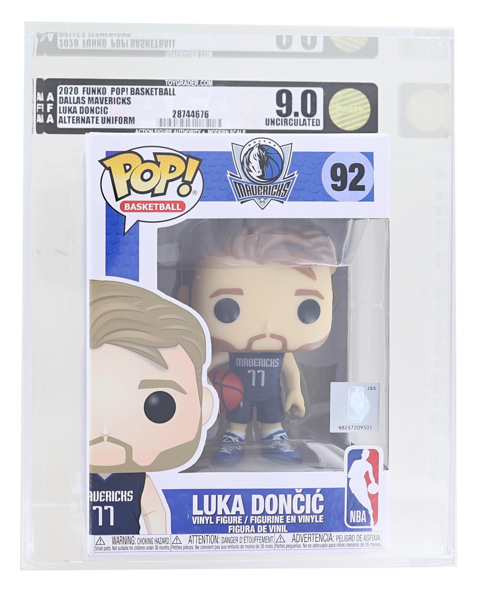 Luka Doncic Dallas Mavericks Alternate Jersey #92 NBA Action Figure with EcoTek Pop Protector – Collectible Basketball Toy for Fans, Display & Gifts