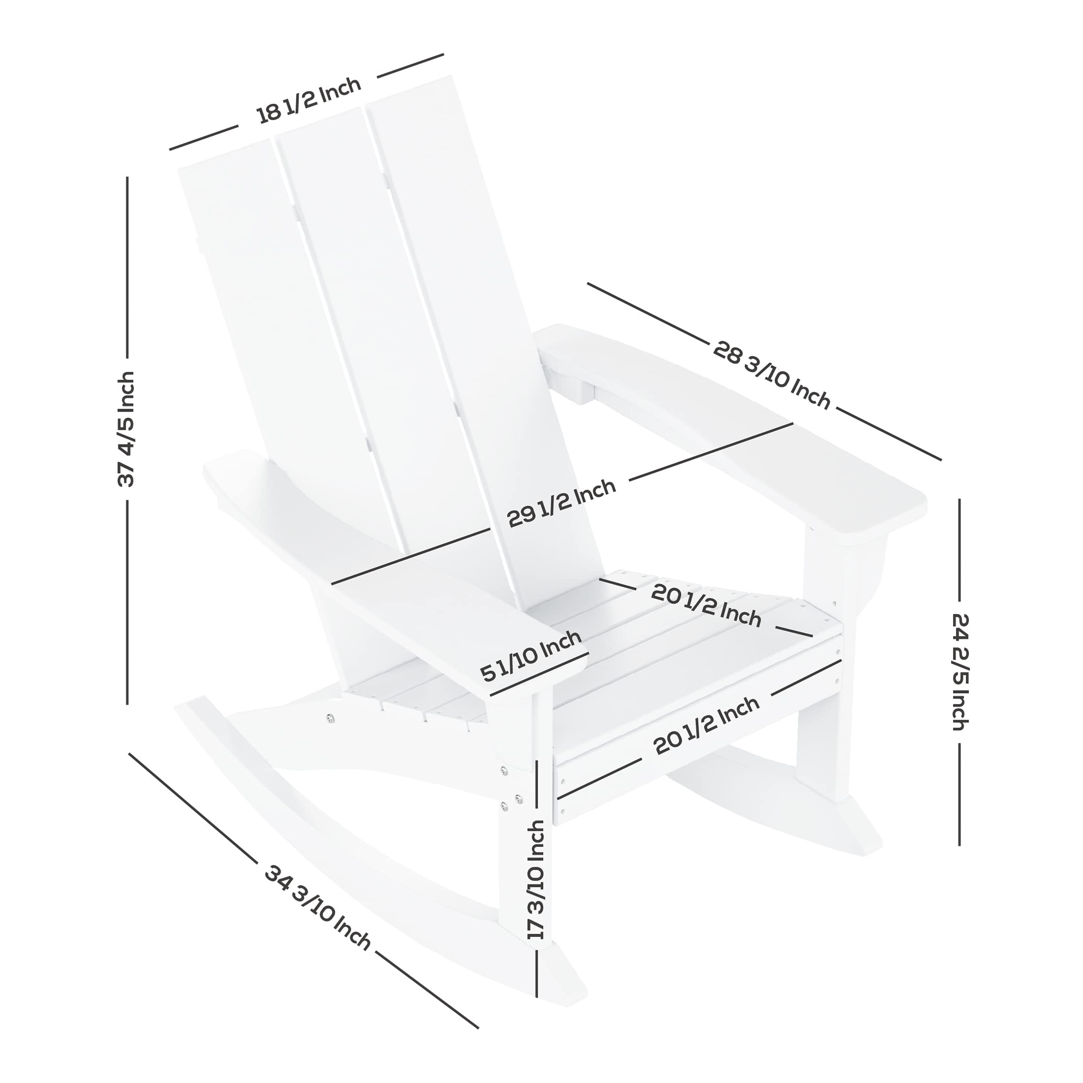 WestinTrends All-Weather Poly Lumber Adirondack Rocking Chair - Modern Farmhouse Outdoor Rocker for Porch, Garden, Backyard & Indoor Use - Gray Patio Furniture (Perfect for Relaxing, Reading & Enjoying Sunset Views)