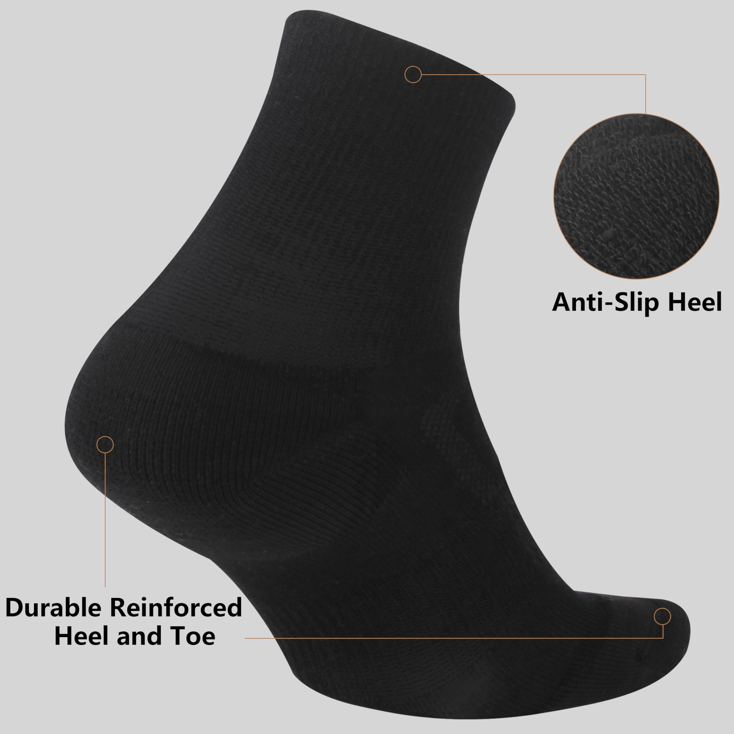 Premium 90% Merino Wool Athletic Socks for Men & Women - 3 Pairs Pack - Moisture Wicking & Odor Resistant Hiking, Running & Outdoor Sports Socks