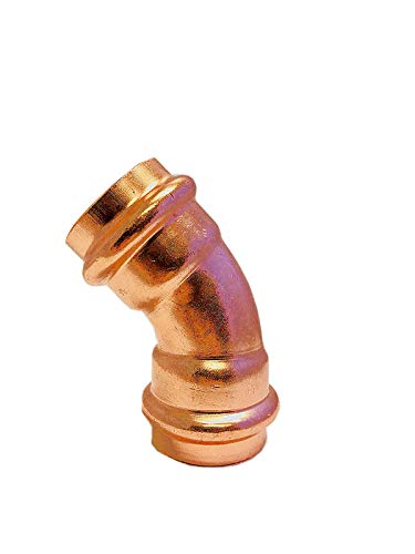 1-1/2 Inch Press Copper 45 Degree Elbow Fitting - Press x Press Connection for Plumbing Systems - Perfect for HVAC, Water Supply & Drainage Pipes