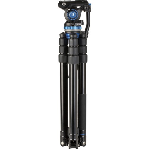 Benro A3883 Travel Angel Aero Video Tripod Kit with Levelling Column & S6PRO Head - Lightweight Aluminum Tripod for Travel Photography, Vlogging & Outdoor Shooting