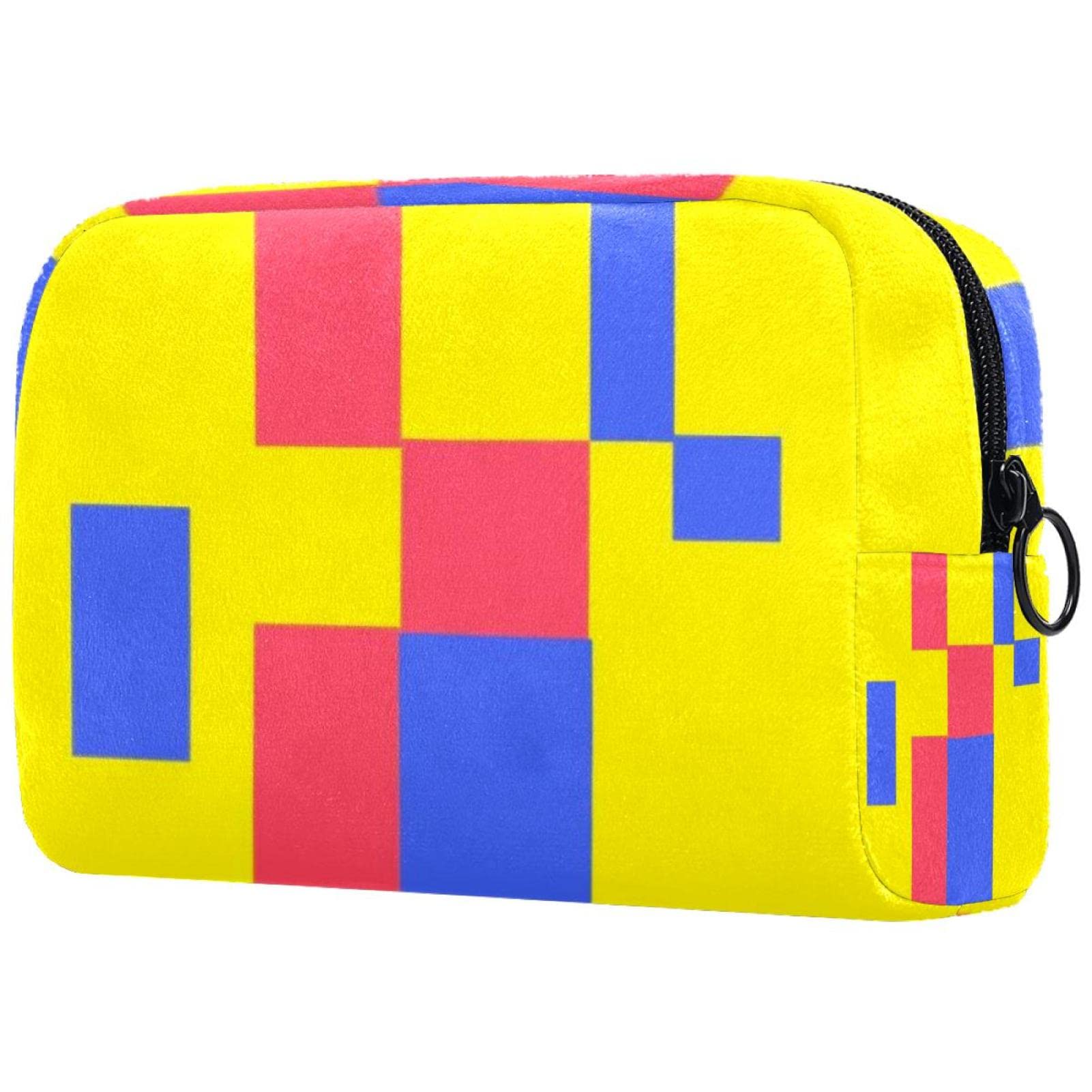 Large Makeup Bag for Women - Waterproof Travel Cosmetic Organizer with Zipper Pouch, Color Block Design - Perfect for Travel, Gym & Daily Essentials Storage