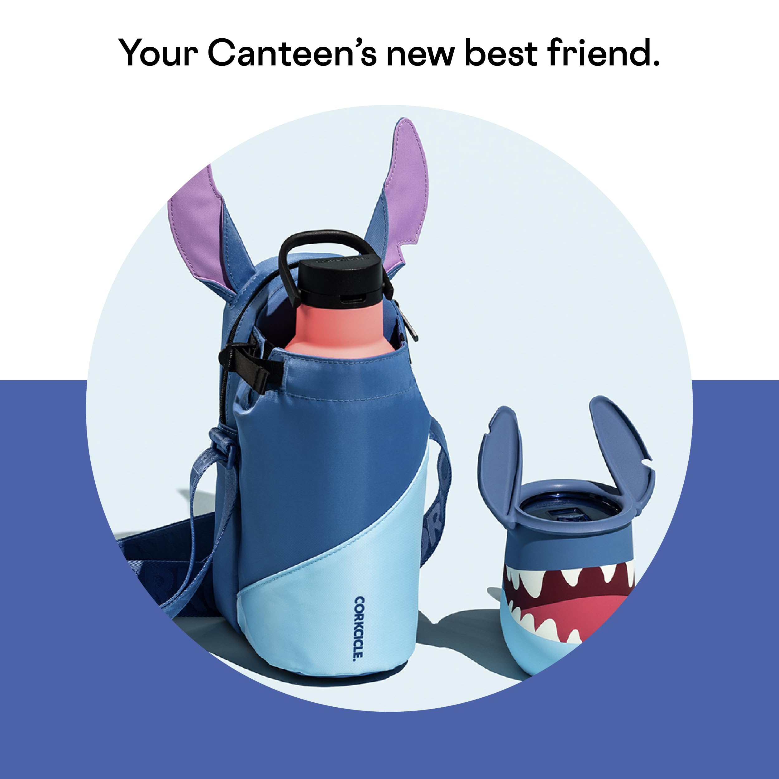 Disney Stitch Insulated Water Bottle Sling Bag - Crossbody Tumbler Holder for 16oz to 40oz Cups with Adjustable Strap & Padded Interior - Perfect for Hiking, Gym, Travel & Daily Use - Securely Carries Bottles, Phone, Keys & Essentials