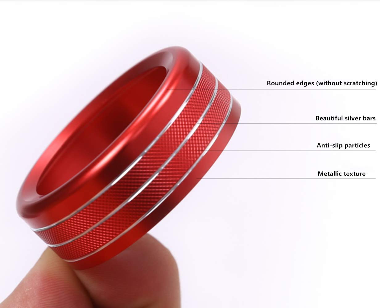 Alfa Romeo Giulia Stelvio Interior Mods (2015-2023) - Aluminum Alloy AC Knob Rings (3pc/Set, Red) for Car Upgrades