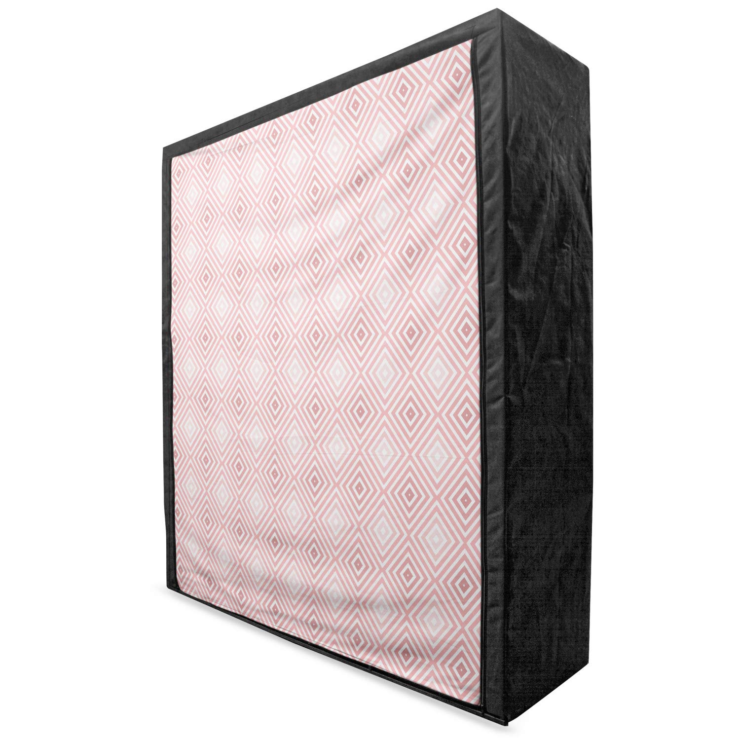 Ambesonne Geometric Portable Fabric Wardrobe - Diamond Shaped Design with Striped Lines, 59
