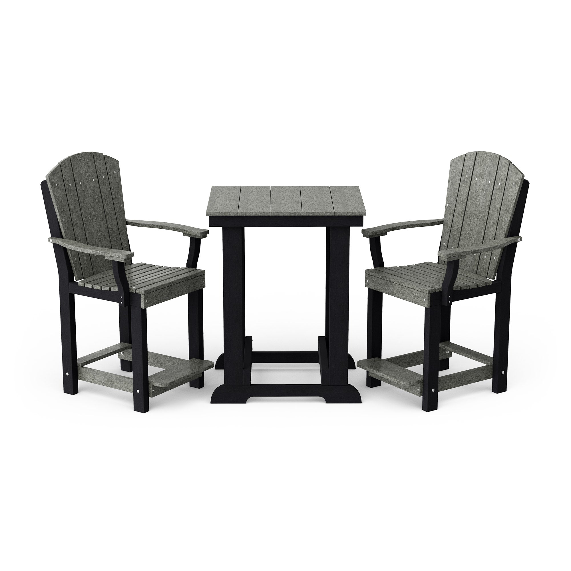 Heritage 3-Piece Patio Counter Height Bar Set - Outdoor Bistro Table & Stools for Backyard, Deck, Garden, Poolside Dining & Entertaining