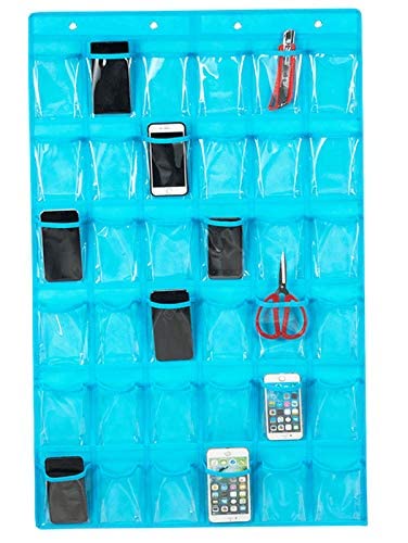 36-Pocket Hanging Classroom Organizer - Blue Cell Phone & Stationery Holder for Teachers & Students | Perfect for Classrooms, Dorms & Home Organization