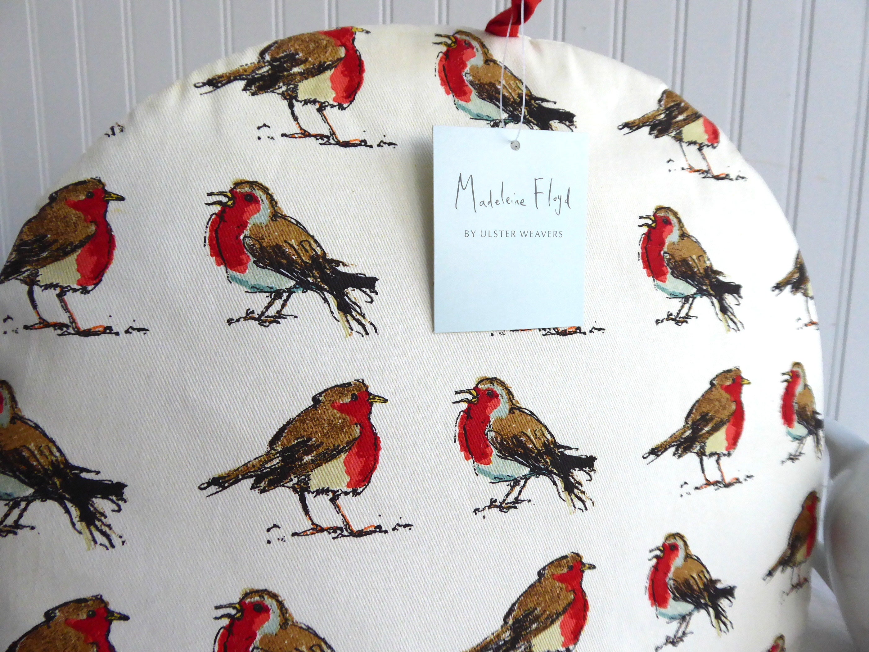 Red Robins Birds Tea Cozy - Padded Madeleine Floyd Design - Large Ulster Style - Perfect for Afternoon Tea & Kitchen Decor