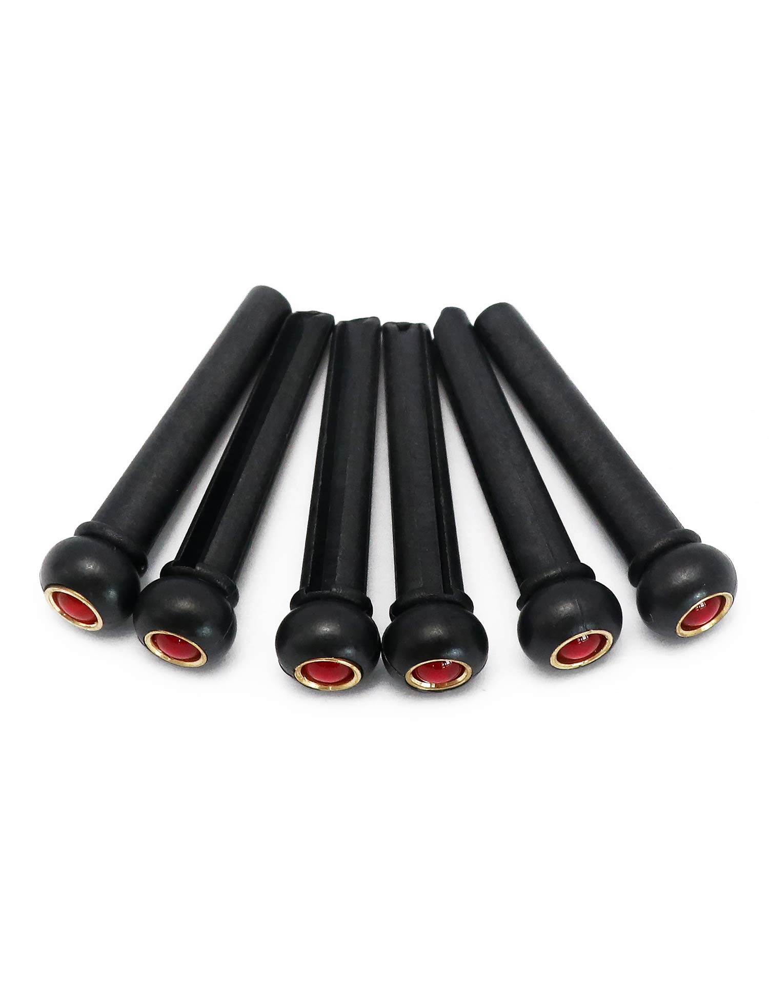 Metallor Acoustic Guitar Bridge Pins - 6-Piece Set with 4mm Abalone Dot, Plastic & Steel String Pegs for Guitar Repair & Maintenance | Perfect for String Replacement & Instrument Upgrades