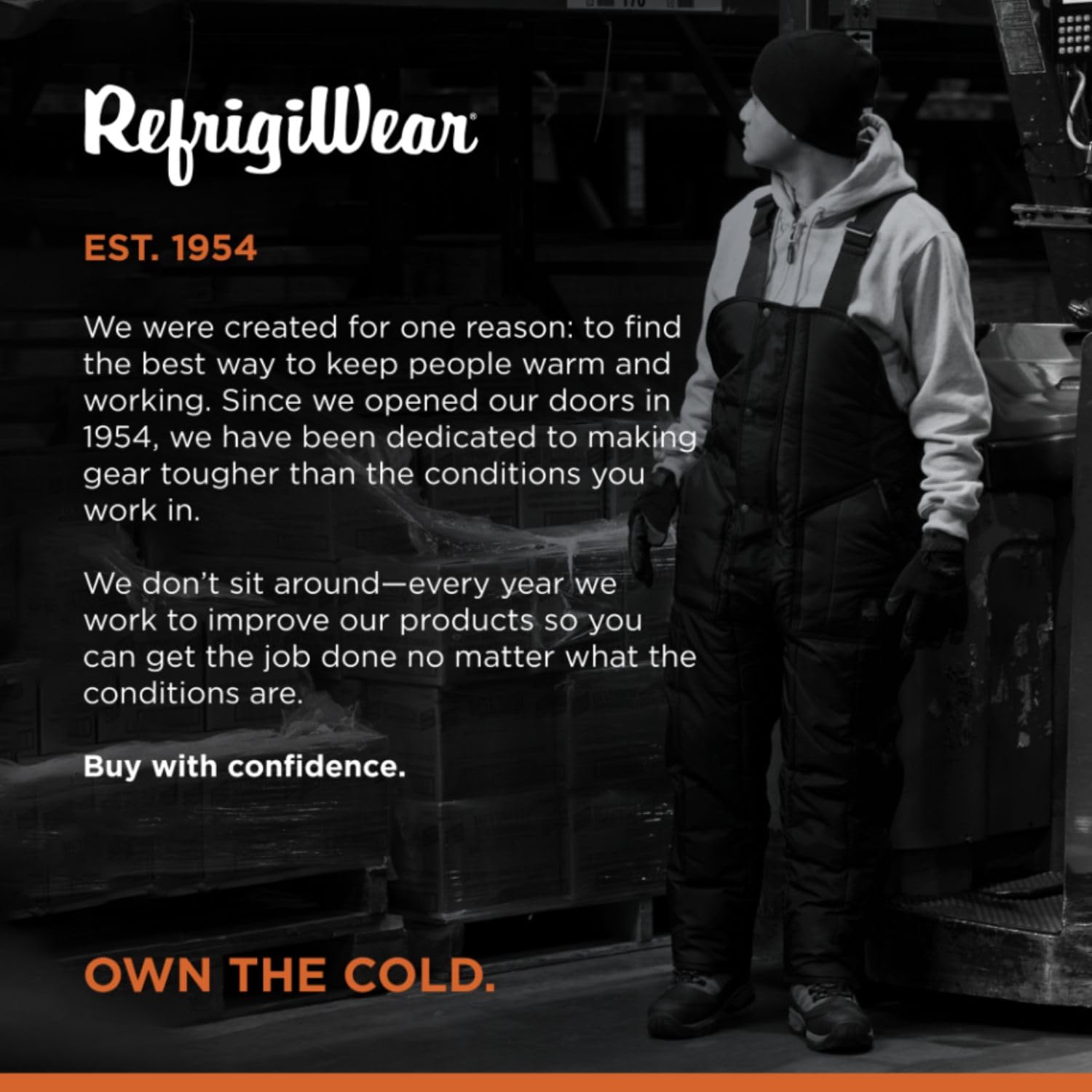 RefrigiWear Iron-Tuff Insulated High Bib Overalls for Men & Women - Extreme Cold Weather Workwear (-50°F Protection) - Durable Winter Coveralls for Construction, Farming & Outdoor Jobs