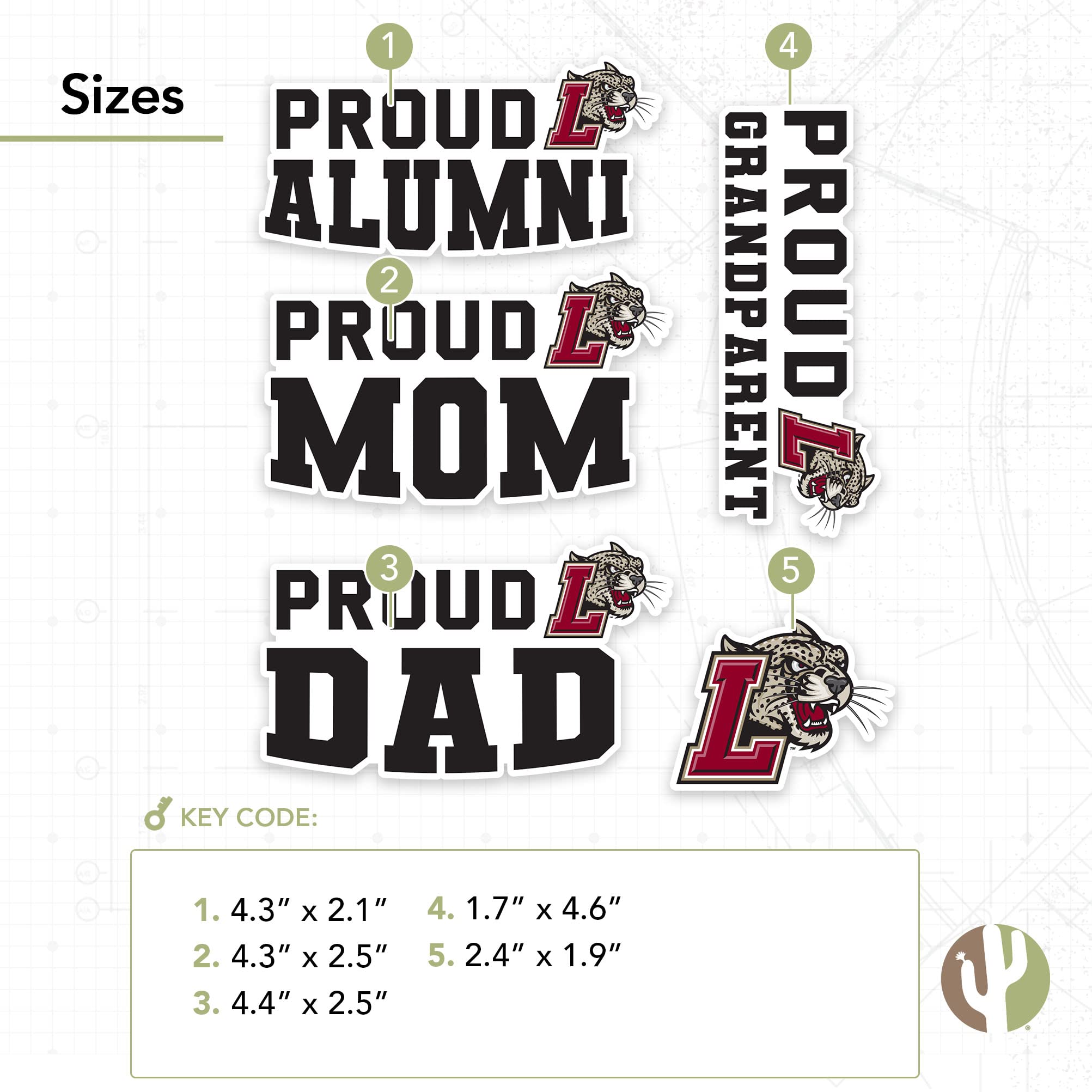 Desert Cactus Lafayette College Sticker Set - Vinyl Decals for Laptop, Water Bottle, Car & Scrapbooking (Family Full Sheet) - Perfect for School Spirit, DIY Crafts & Personalizing Your Belongings