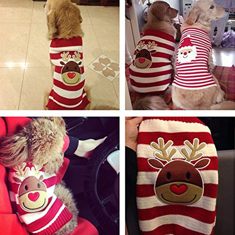 Christmas Santa Claus Cat Sweater - Warm Winter Knitwear for Pets - Cozy Holiday Outfit for Cats